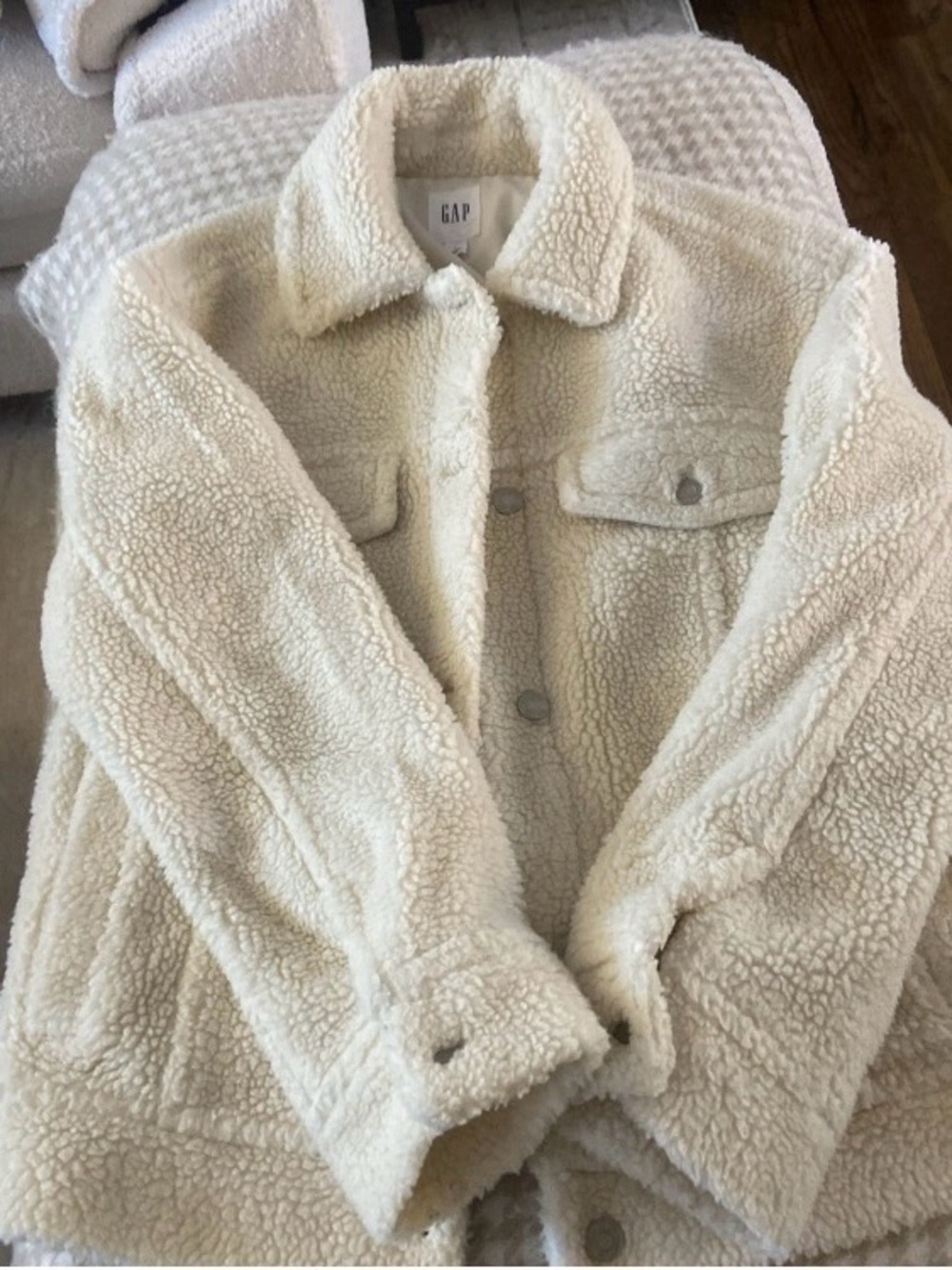 GAP Cream Teddy Sherpa Jacket